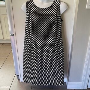 Jones Studio Black and White Polka Dot Midi Dress